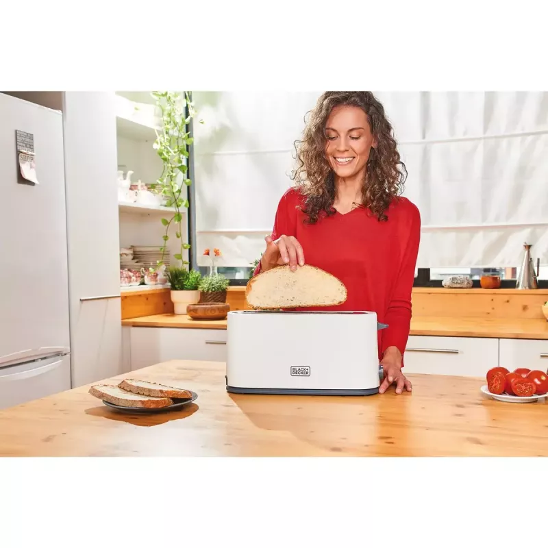 Toaster Black & Decker BXTO1001E 1 šķēle 1000 W Balts, 7 grauzdēšanas līmeņi, gara sprauga