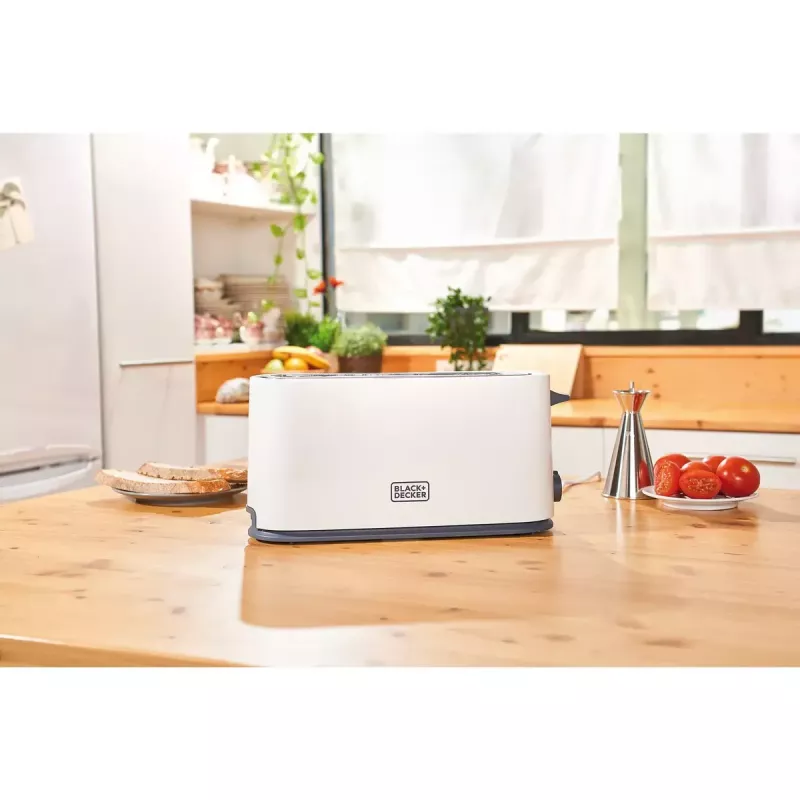 Toaster Black & Decker BXTO1001E 1 šķēle 1000 W Balts, 7 grauzdēšanas līmeņi, gara sprauga