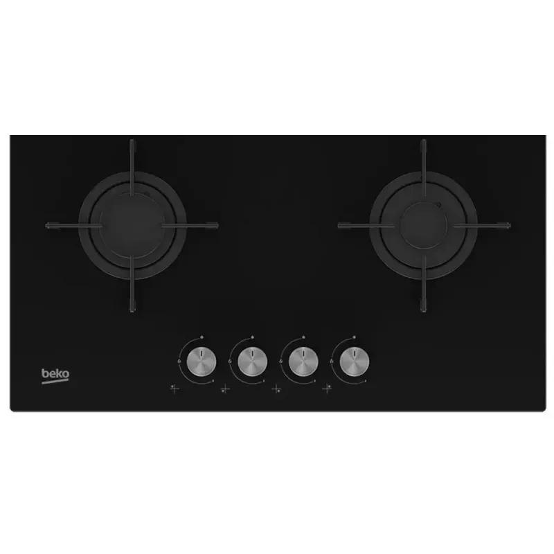 Beko HILG 64220 S iebūvējamā gāzes plīts virsma, melns stikls, 4 degļi