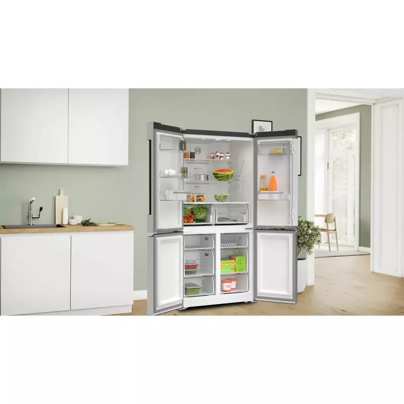 Ledusskapis ar saldētavu Bosch Serie 4 KFN96VPEA, 605 L (Ledusskapis 405 L / Saldētava 200 L), NoFrost, Nerūsējošais tērauds