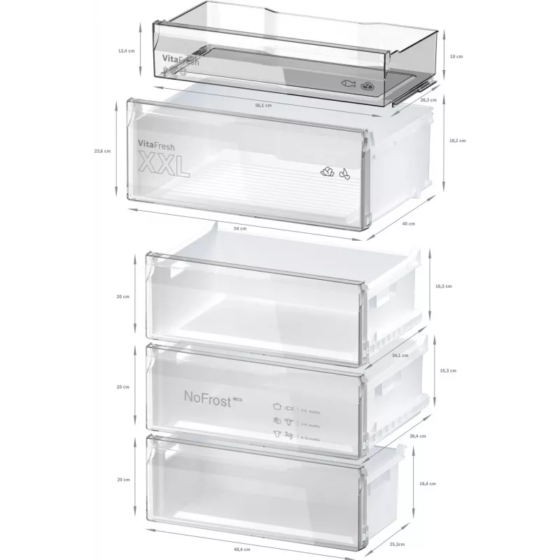 Brīvi stāvošs ledusskapis-saldētājs Bosch Serie 4 KGN497LDF — 440 L, NoFrost, nerūsējošs tērauds