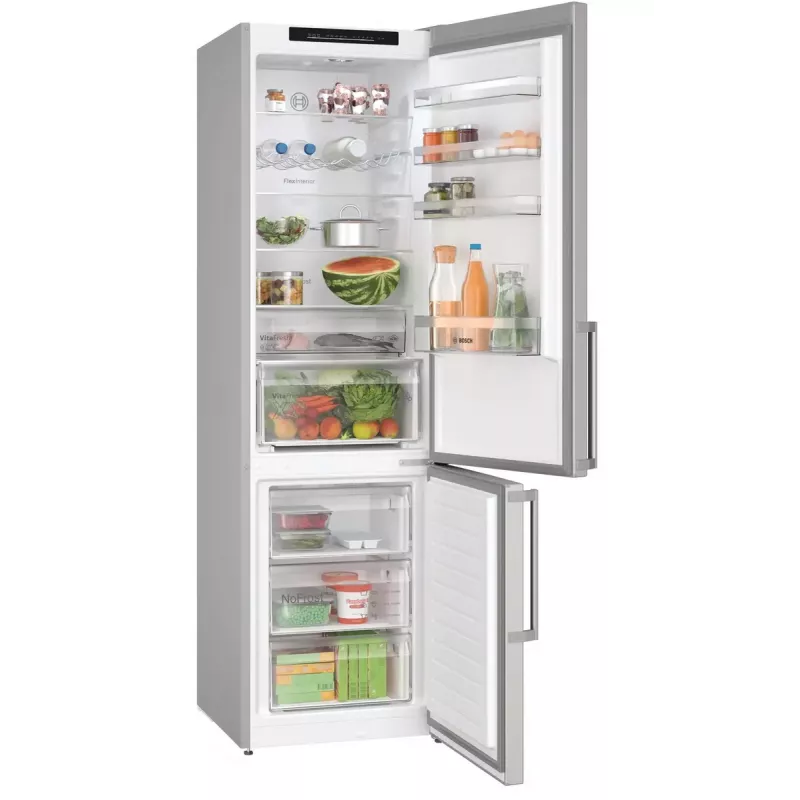 Brīvi stāvošs ledusskapis Bosch Serie 4 KGN39VIBT, 363 L (ledusskapis 260 L / saldētava 103 L), nerūsējošais tērauds, NoFrost, 203 cm