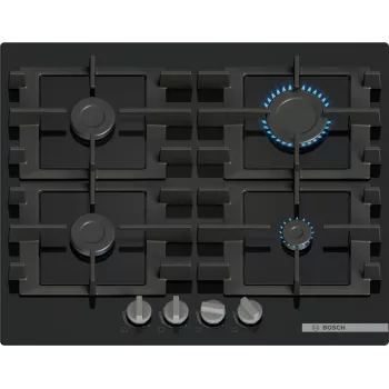 Bosch Serie 4 PNP6B6K40 gāzes plīts virsma, melna, 60 cm, 4 degļi