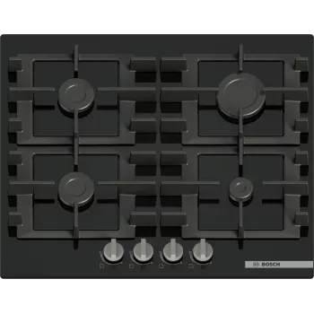 Bosch Serie 4 PNP6B6K40 gāzes plīts virsma, melna, 60 cm, 4 degļi