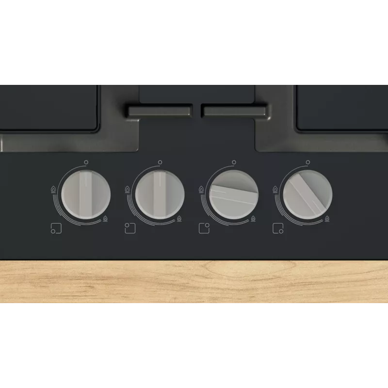 Bosch Serie 4 PNP6B6K40 gāzes plīts virsma, melna, 60 cm, 4 degļi