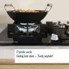Iebūvējamā gāzes plīts virsma Bosch PCH6A5I90 — 60 cm, nerūsējošais tērauds, 4 gāzes zonas + 1 wok, Flame Select, čuguna katlu balsti