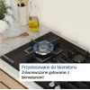 Iebūvējamā gāzes plīts virsma Bosch PCH6A5I90 — 60 cm, nerūsējošais tērauds, 4 gāzes zonas + 1 wok, Flame Select, čuguna katlu balsti