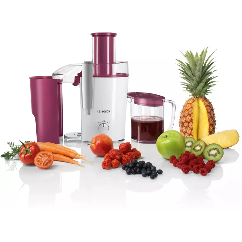 Bosch MES25C0 Centrifugālā sulu spiede 700 W Ķirsis (auglis), Caurspīdīgs, Balts