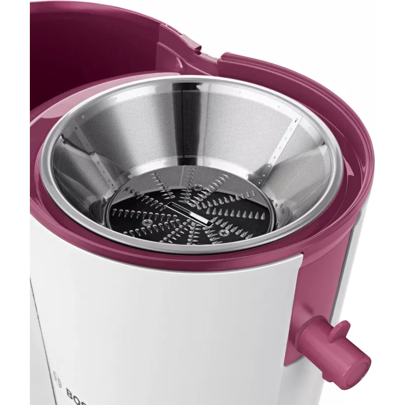 Bosch MES25C0 Centrifugālā sulu spiede 700 W Ķirsis (auglis), Caurspīdīgs, Balts