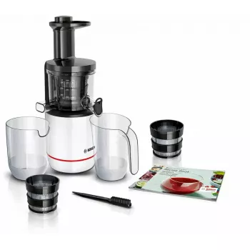 Lēnais sulu spiede Bosch MESM500W — 150 W, 1 L, balts/melns