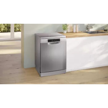 Trauku mazgājamā mašīna Bosch Serie 2 SMS25GI09F — brīvstāvoša, 12 komplekti, 60 cm, 46 dB, siltummaiņa žāvēšana