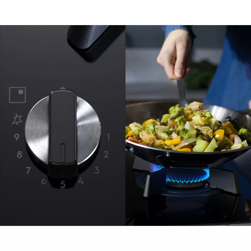 Electrolux KDI641723K kombinētā plīts virsma, melna, iebūvējama, 60 cm, 4 zonas, rotācijas un skārienvadība