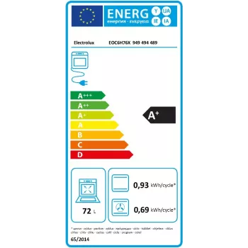 Iebūvējamā elektriskā cepeškrāsns Electrolux EOC6H76X — 72 L, konvekcija, grils, tvaiks, digitālais taimeris