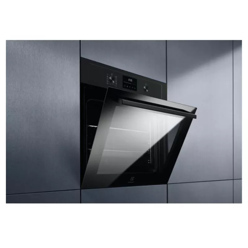 Iebūvējamā elektriskā cepeškrāsns Electrolux EOD4P57H — 72 L, pirolītiskā pašattīrīšanās, tvaiks un konvekcija, grils 2300 W, melna
