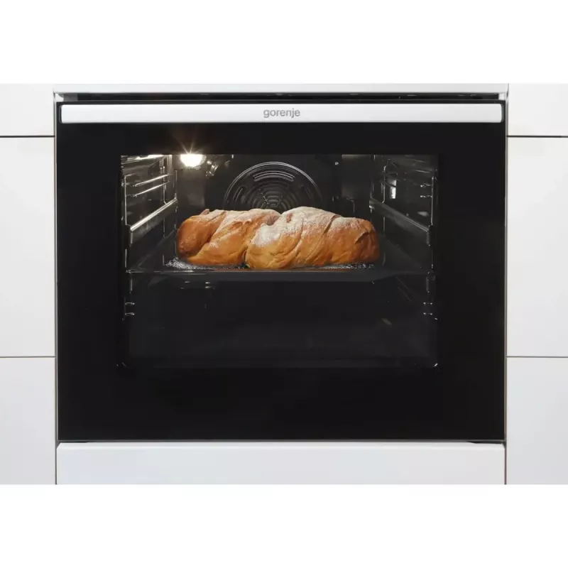 Brīvi stāvoša plīts Gorenje GECS5C70WA Elektriskā spirālplīts, 4 zonas, balta, cepeškrāsns 70 L, rotācijas vadība, LED displejs