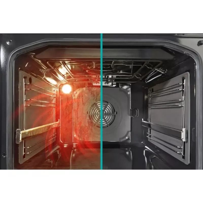 Brīvi stāvoša plīts Gorenje GECS5C70WA Elektriskā spirālplīts, 4 zonas, balta, cepeškrāsns 70 L, rotācijas vadība, LED displejs