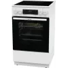 Brīvi stāvoša plīts Gorenje GECS5C70WA Elektriskā spirālplīts, 4 zonas, balta, cepeškrāsns 70 L, rotācijas vadība, LED displejs