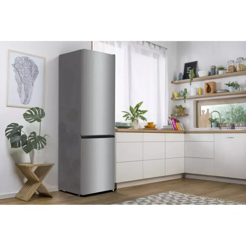 Brīvstāvošs ledusskapis-saldētājs Gorenje NRK6202EXL4, 331 L (Ledusskapis 235 L / Saldētājs 96 L), nerūsējošais tērauds, LED displejs