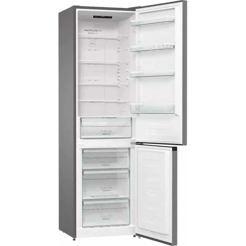 Brīvstāvošs ledusskapis-saldētājs Gorenje NRK6202EXL4, 331 L (Ledusskapis 235 L / Saldētājs 96 L), nerūsējošais tērauds, LED displejs
