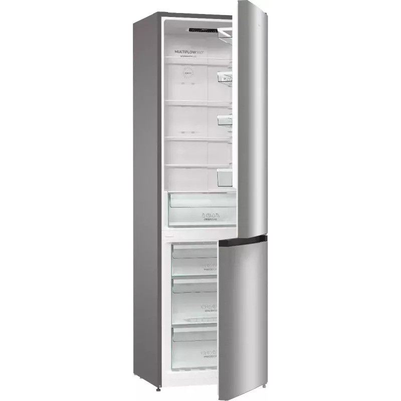 Brīvstāvošs ledusskapis-saldētājs Gorenje NRK6202EXL4, 331 L (Ledusskapis 235 L / Saldētājs 96 L), nerūsējošais tērauds, LED displejs