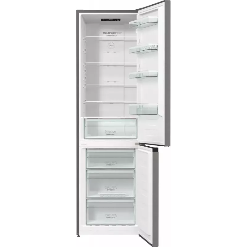 Brīvstāvošs ledusskapis-saldētājs Gorenje NRK6202EXL4, 331 L (Ledusskapis 235 L / Saldētājs 96 L), nerūsējošais tērauds, LED displejs