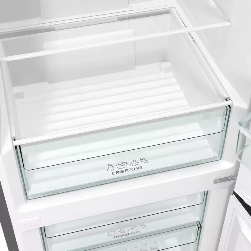 Brīvstāvošs ledusskapis-saldētājs Gorenje NRK6202EXL4, 331 L (Ledusskapis 235 L / Saldētājs 96 L), nerūsējošais tērauds, LED displejs