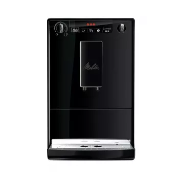 Kafijas automāts MELITTA Caffeo Solo — pilnībā automātisks, 1.2 L ūdens tvertne, iebūvēta dzirnaviņa, 15 bāri, 120 g pupiņu tvertne, melns