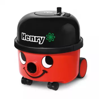 Cilindriskais putekļsūcējs NUMATIC HENRY HVR200-11 — 9 L putekļu maiss, 620 W, HEPA 11, 10 m vads, sarkans