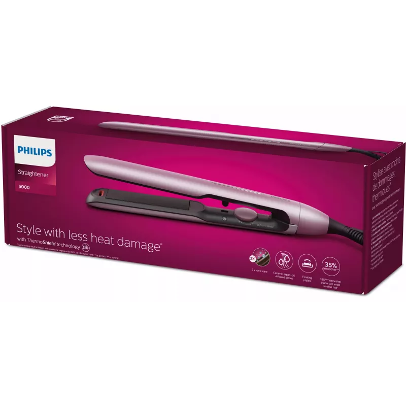 Philips 5000 sērijas BHS530/00 matu taisnotājs, gaiši rozā