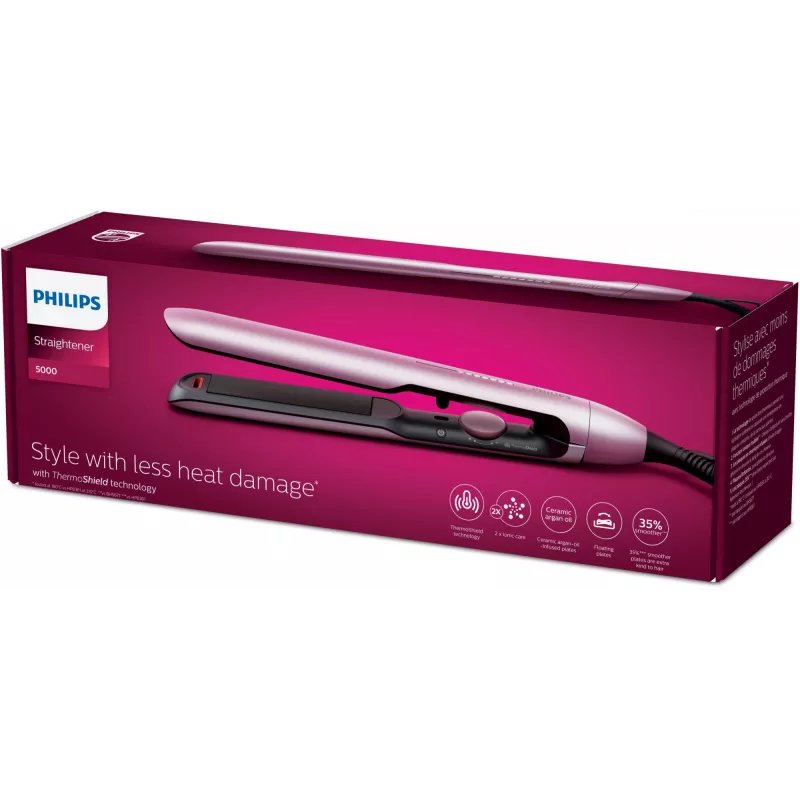Philips 5000 sērijas BHS530/00 matu taisnotājs, gaiši rozā