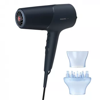 Fēns Philips BHD512/00 2300 W, 6 temperatūras/ātruma iestatījumi, jonu, difuzors un koncentrators, tumši zils