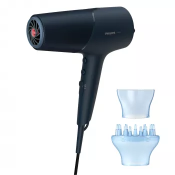 Fēns Philips BHD512/00 2300 W, 6 temperatūras/ātruma iestatījumi, jonu, difuzors un koncentrators, tumši zils