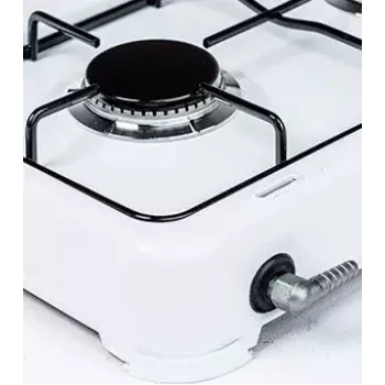 Gāzes plīts virsma Ravanson K-02T 2-zonu galda plīts, LPG G30, 3.71 kW, emaljēta virsma, rotācijas vadība, metāla režģis