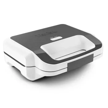 Sviestmaižu gatavotājs Tefal SW7011 — 850 W, nerūsējošais tērauds un balts, kompakts 238×276×98 mm