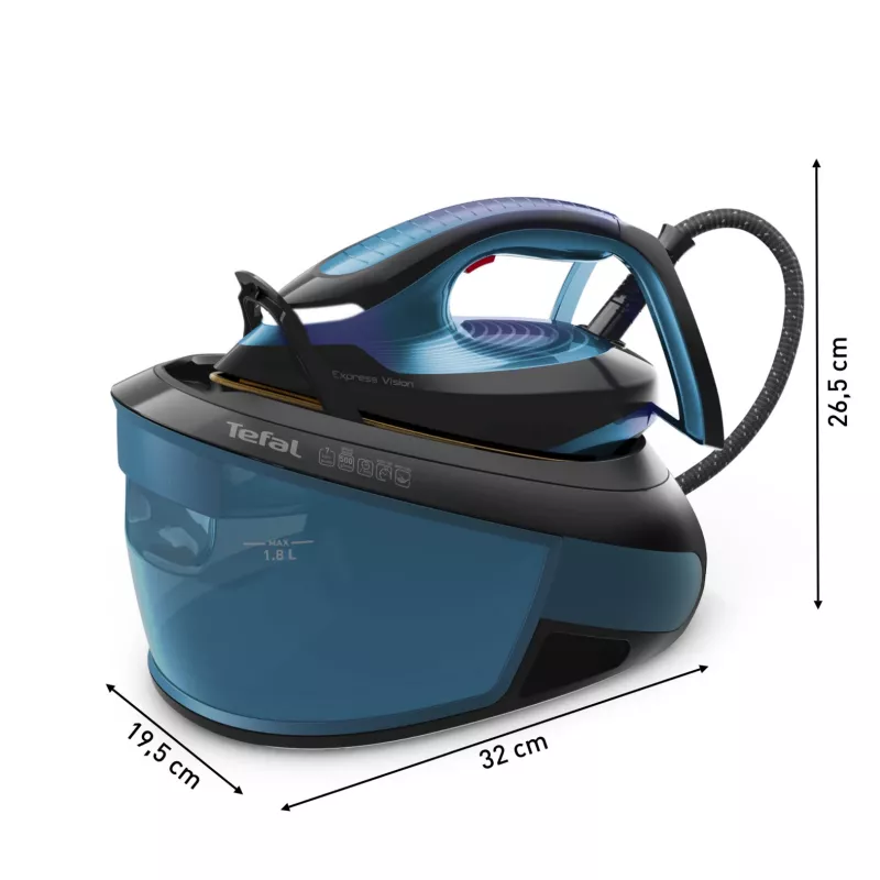 Tefal Express Vision SV8151 2800 W 1.8 L Durilium AirGlide Autoclean zole Zils, Melns