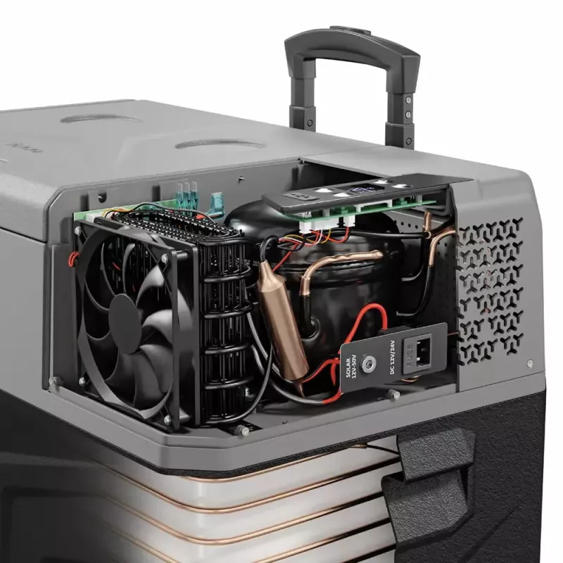 Pārnēsājams ledusskapis Yolco BCX30 GREY — 28 L neto tilpums, klimata klase N‑T, troksnis 48 dB, energoklase F