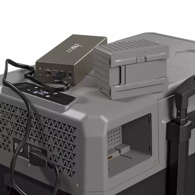 Pārnēsājams ledusskapis Yolco BCX30 GREY — 28 L neto tilpums, klimata klase N‑T, troksnis 48 dB, energoklase F