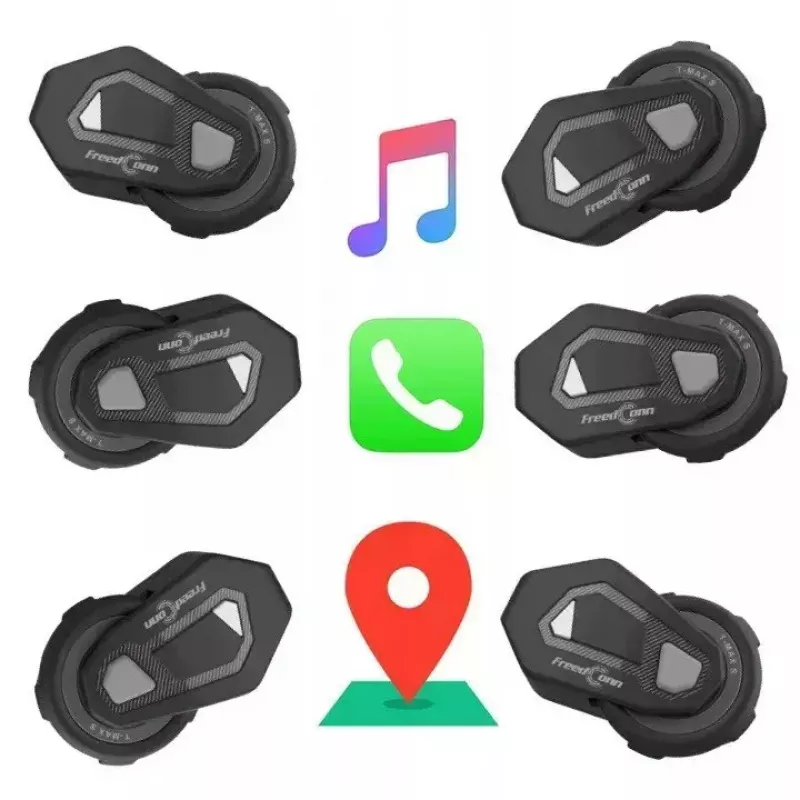 FreedConn T-Max S V4 Pro Single interkoms motocikliem, melns