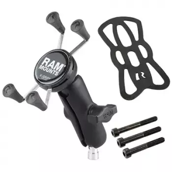 RAM Mounts X-Grip Telefona Turētājs Motocikla Stūres Skavai Melns
