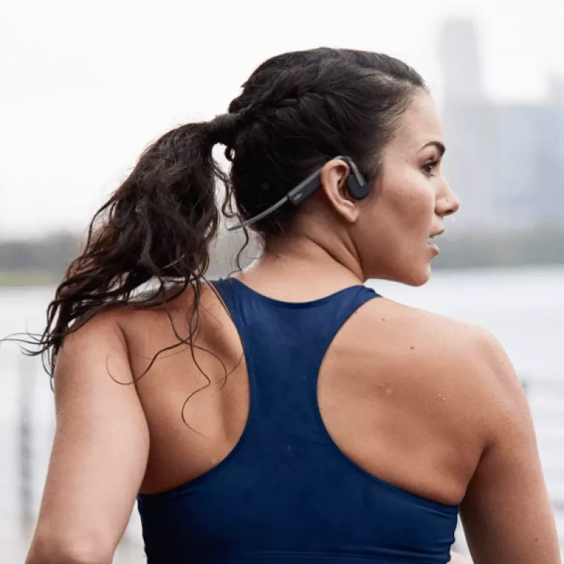 SHOKZ OpenMove bezvadu sporta austiņas ar kakla loku, pelēkas