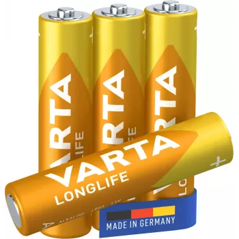 VARTA Longlife Micro AAA LR03 baterijas 4 iepakojumā