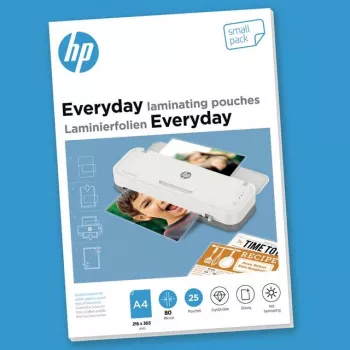 Laminēšanas kabatiņas HP 9153 caurspīdīgas A4, termiskās, 25 gab., maks. biezums 80 µm