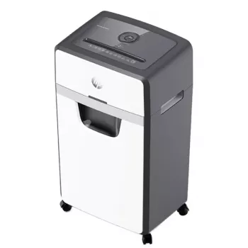 HP OneShred 24CC papīra smalcinātājs, daļiņu griešana, 65 dB, 22 cm, balts, melns