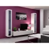 Vitrīnas skapis Cama Meble VIGO 180 sienas montāžai 1800×400×300 mm balts/balts spīdums