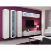 Vitrīnas skapis Cama Meble VIGO 180 sienas montāžai 1800×400×300 mm balts/balts spīdums