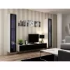 Pie sienas montējams vitrīnas skapis cama meble VIGO 180 1800×400×300 mm balts/melns spīdums