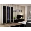 Pie sienas montējams vitrīnas skapis cama meble VIGO 180 1800×400×300 mm balts/melns spīdums
