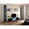 Pie sienas montējams vitrīnas skapis cama meble VIGO 180 1800×400×300 mm balts/melns spīdums