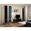 Pie sienas montējams vitrīnas skapis cama meble VIGO 180 1800×400×300 mm balts/melns spīdums