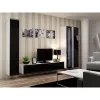 Pie sienas montējams vitrīnas skapis cama meble VIGO 180 1800×400×300 mm balts/melns spīdums